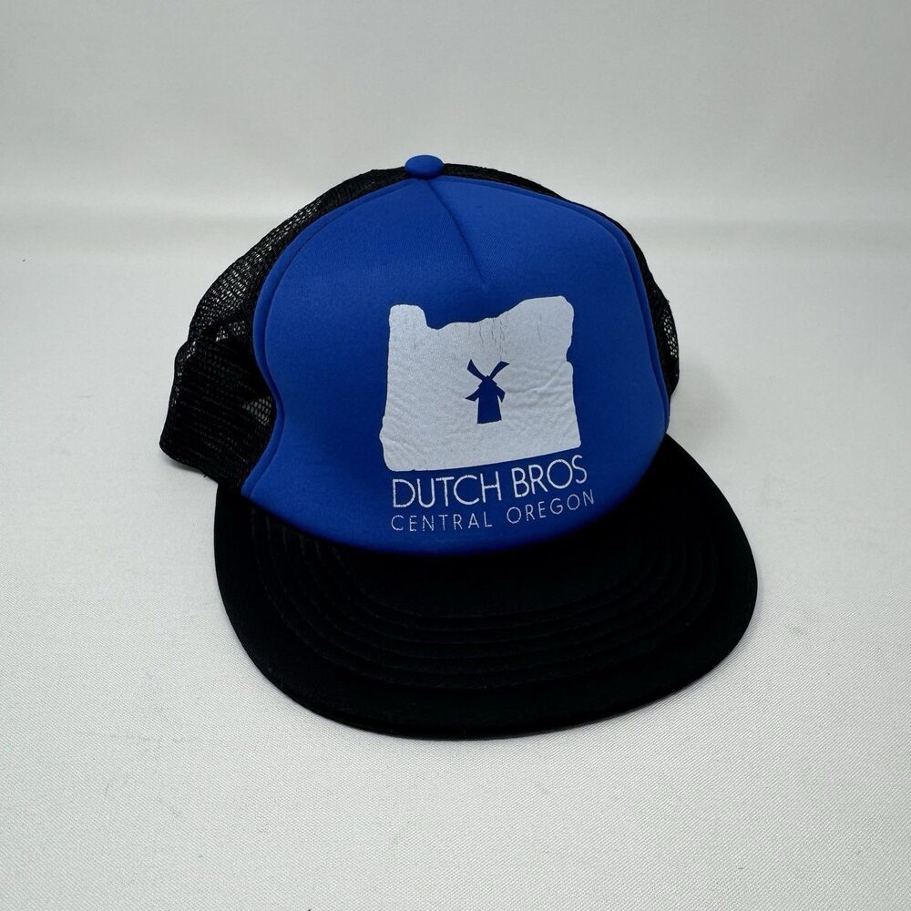 DUTCH BROS Trucker Hat CapBlue Black Mesh Adjustable Coffee,Dutch Brothers